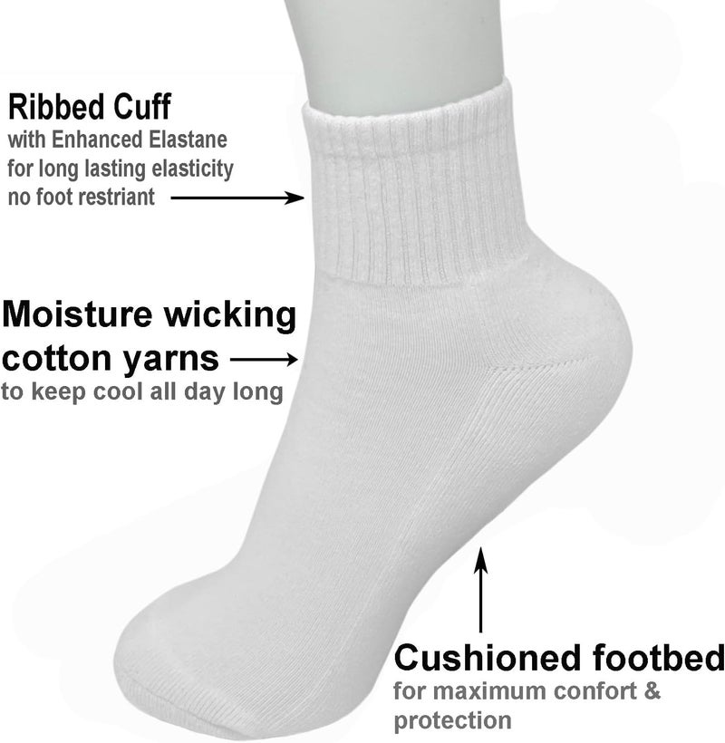 Glory Max 6 Pairs Women Ankle Socks Cotton Solid Color with Cushion for Athletic Running - Image 2